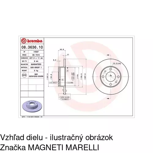 Brzdový kotúč S71-2102 /POLCAR/ - obr. 2