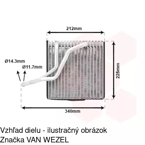 Výparník klimatizácie 1323P8-1 /POLCAR/ - obr. 1