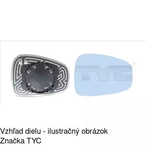 Sklo vonkajšieho zrkadla s držiakom 1411546M /POLCAR/ - obr. 2