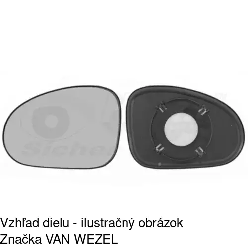 Sklo vonkajšieho zrkadla s držiakom 2501544E /POLCAR/ - obr. 5