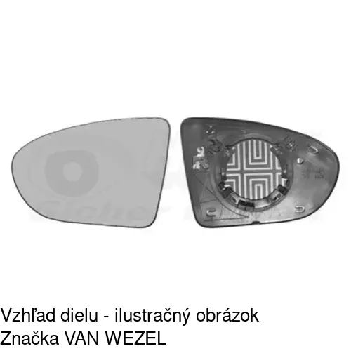 Sklo vonkajšieho zrkadla s držiakom 2759544E /POLCAR/ - obr. 1