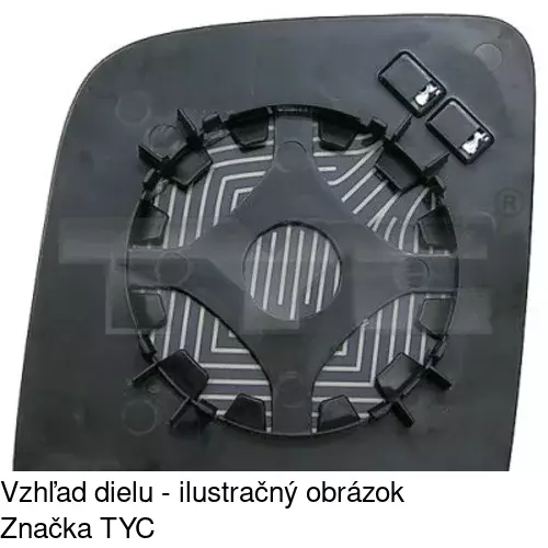 Sklo vonkajšieho zrkadla s držiakom 3256556E /POLCAR/ - obr. 1