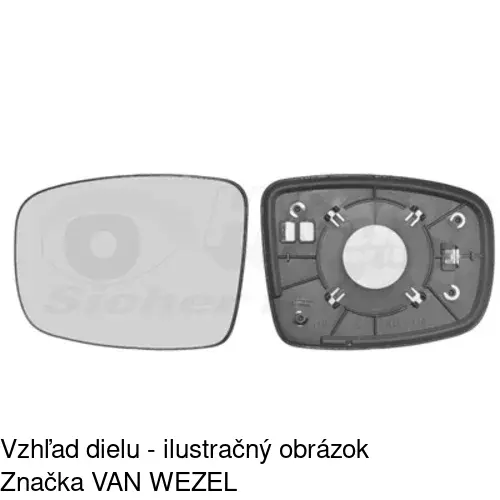 Sklo vonkajšieho zrkadla s držiakom 4003544E /POLCAR/ - obr. 1