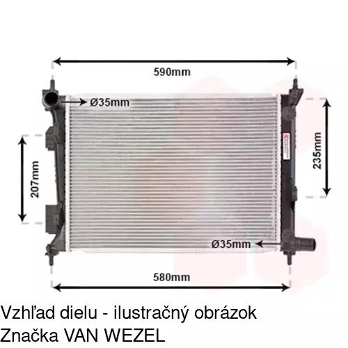 Chladiče vody 41B1081K /POLCAR/ - obr. 2