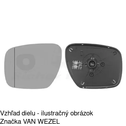 Sklo vonkajšieho zrkadla s držiakom 4550546E /POLCAR/ - obr. 3