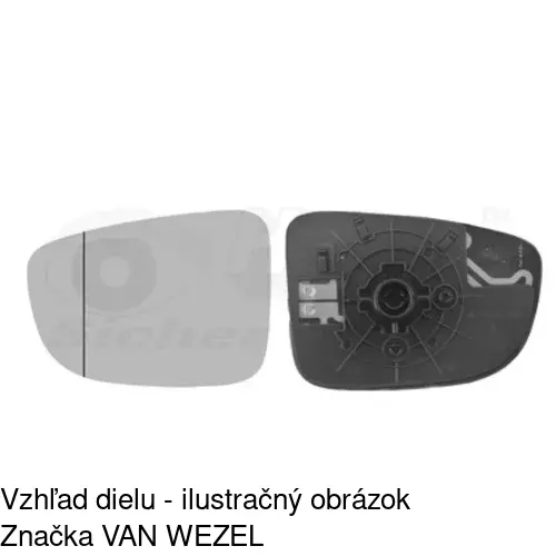 Sklo vonkajšieho zrkadla s držiakom 45D1545M /POLCAR/ - obr. 2