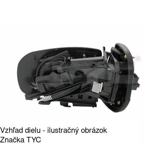 Sklo vonkajšieho zrkadla s držiakom 5003544E /POLCAR/ - obr. 3
