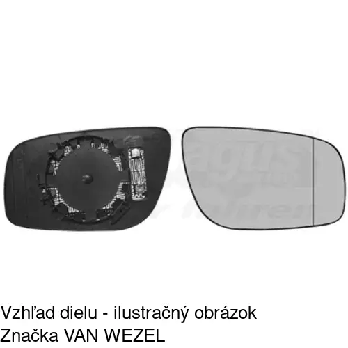 Sklo vonkajšieho zrkadla s držiakom 5017552M /POLCAR/ - obr. 5
