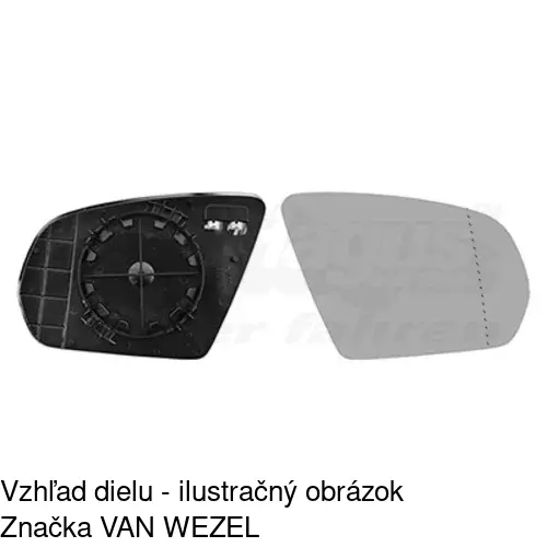 Sklo vonkajšieho zrkadla s držiakom 50D2555E /POLCAR/ - obr. 1
