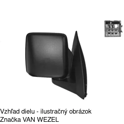Sklo vonkajšieho zrkadla s držiakom 5556559E /POLCAR/ - obr. 4
