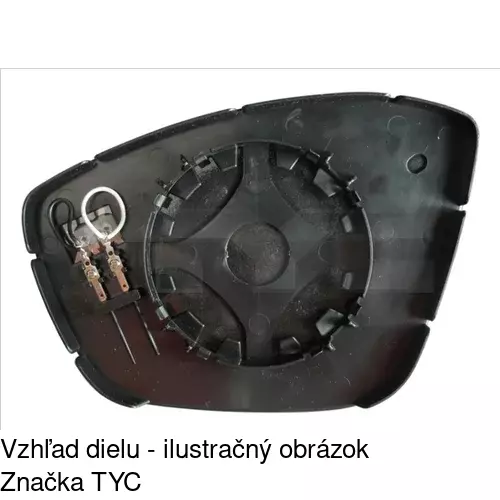 Sklo vonkajšieho zrkadla s držiakom 57B1545M /POLCAR/ - obr. 5