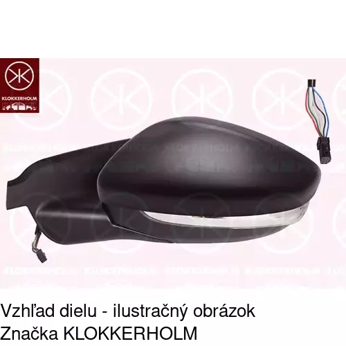 Sklo vonkajšieho zrkadla s držiakom 57B1555M /POLCAR/ - obr. 4
