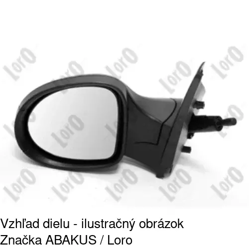 Sklo vonkajšieho zrkadla s držiakom 6001541M /POLCAR/ - obr. 1