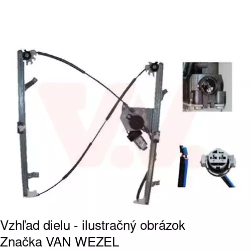 Mechanizmus sťahovania okna elektrický bez motora 6062PSG2E /POLCAR/ - obr. 4