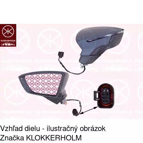 Sklo vonkajšieho zrkadla s držiakom POLCAR 67C1545M