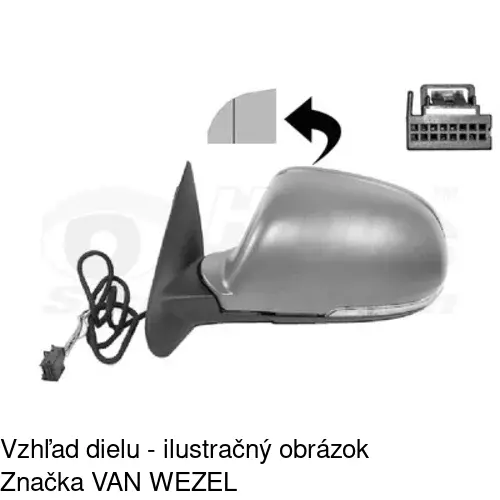 Sklo vonkajšieho zrkadla s držiakom 6923545E /POLCAR/ - obr. 2