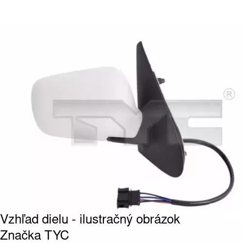 Sklo vonkajšieho zrkadla s držiakom 9524551M /POLCAR/ - obr. 3