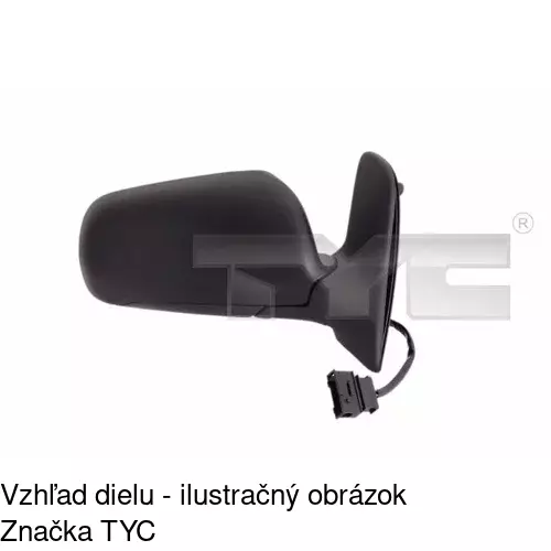 Sklo vonkajšieho zrkadla s držiakom 9550546M /POLCAR/ - obr. 2