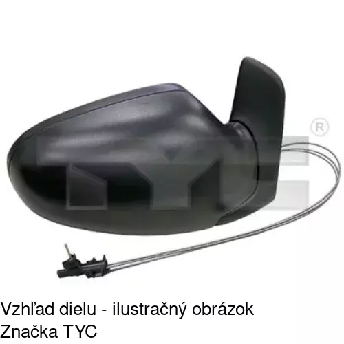 Sklo vonkajšieho zrkadla s držiakom 9550553E /POLCAR/ - obr. 2
