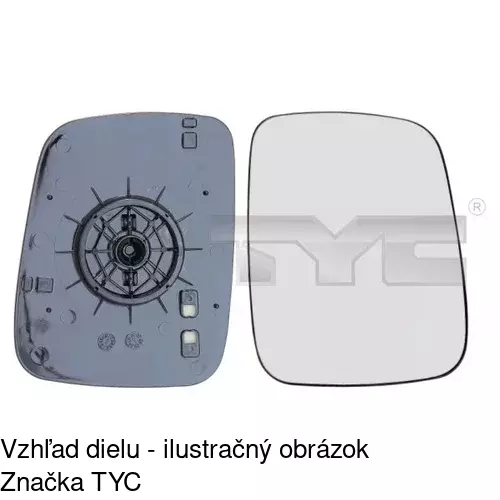 Sklo vonkajšieho zrkadla s držiakom 956655-E /POLCAR/ - obr. 1