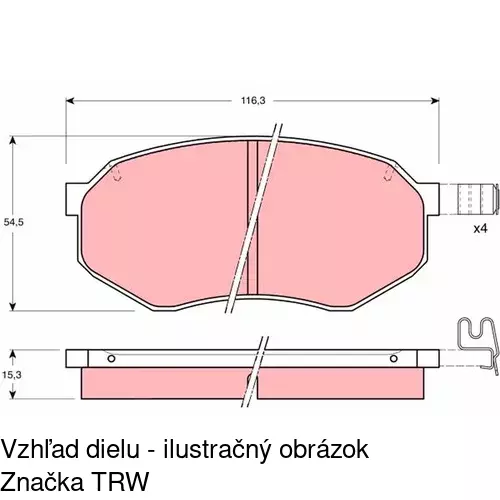 Brzdové dosky S70-0158 /POLCAR/ - obr. 2