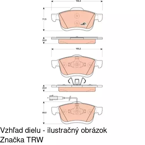 Brzdové dosky S70-0209 /POLCAR/ - obr. 1