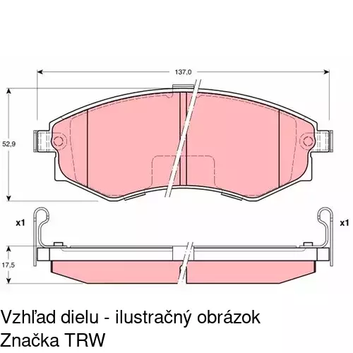 Brzdové dosky S70-0458 /POLCAR/ - obr. 3