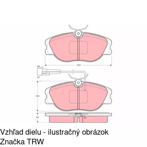 Brzdové dosky S70-0468 /POLCAR/ - obr. 1