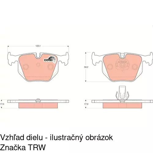 Brzdové dosky S70-1081 /POLCAR/ - obr. 1