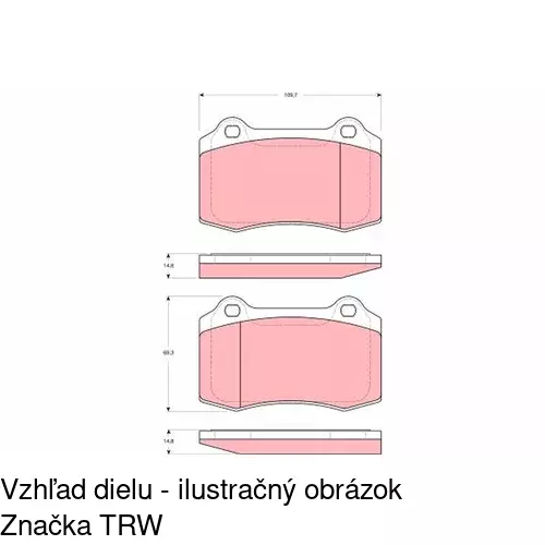Brzdové dosky S70-1168 /POLCAR/ - obr. 3