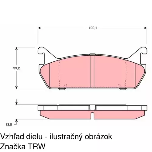 Brzdové dosky S70-1398 /POLCAR/ - obr. 1