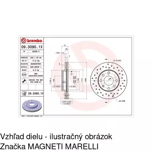 Brzdový kotúč POLCAR S71-0028