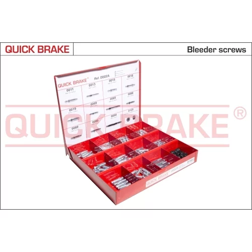 Sortiment odvzdušňovacích skrutiek QUICK BRAKE 0002A