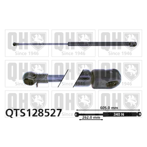 Pneumatická pružina, Batožinový/nákladný priestor QUINTON HAZELL QTS128527