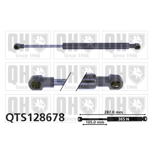 Pneumatická pružina, Batožinový/nákladný priestor QUINTON HAZELL QTS128678
