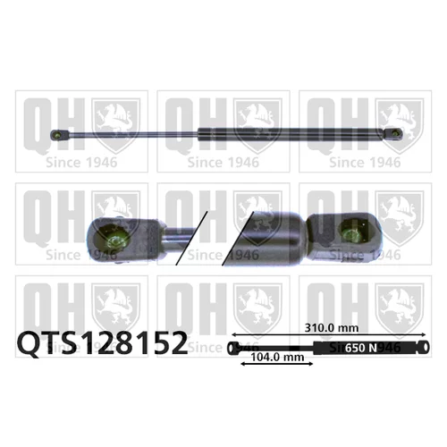 Pneumatická pružina, Batožinový/nákladný priestor QUINTON HAZELL QTS128152