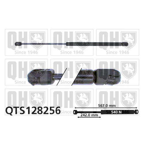 Pneumatická pružina, Batožinový/nákladný priestor QUINTON HAZELL QTS128256
