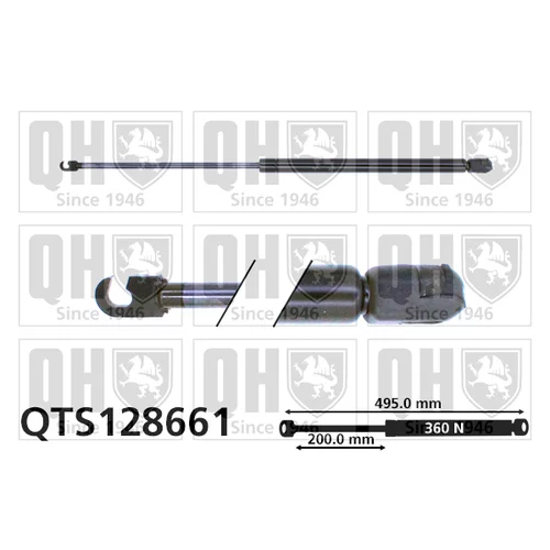 Pneumatická pružina, Batožinový/nákladný priestor QUINTON HAZELL QTS128661