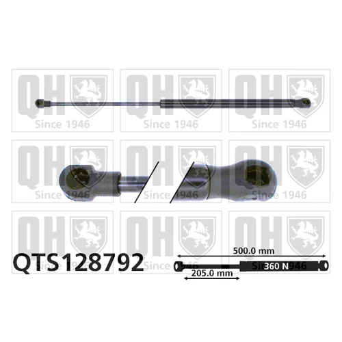 Pneumatická pružina, Batožinový/nákladný priestor QUINTON HAZELL QTS128792