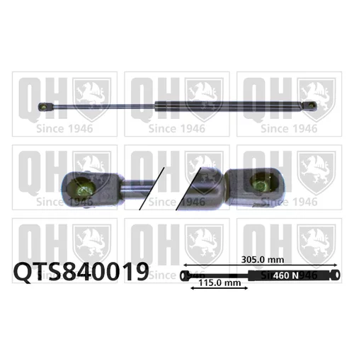 Pneumatická pružina, Batožinový/nákladný priestor QUINTON HAZELL QTS840019