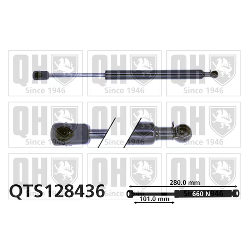Pneumatická pružina, Batožinový/nákladný priestor QUINTON HAZELL QTS128436