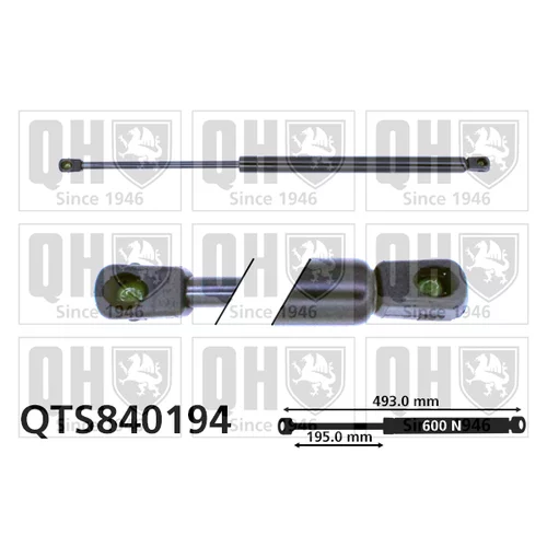 Pneumatická pružina, Batožinový/nákladný priestor QUINTON HAZELL QTS840194