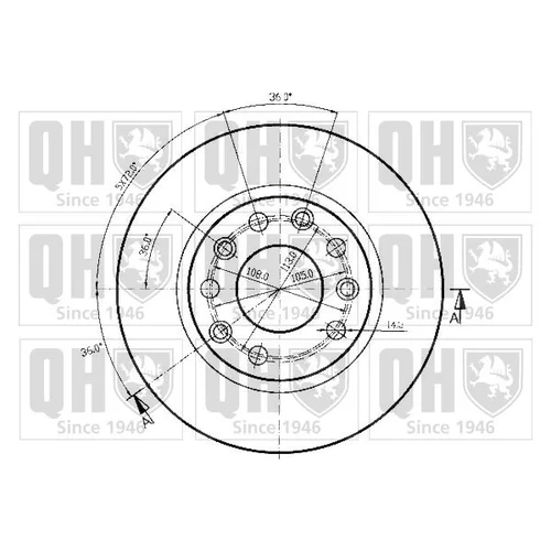 Brzdový kotúč BDC3693 (QUINTON HAZELL) - obr. 1