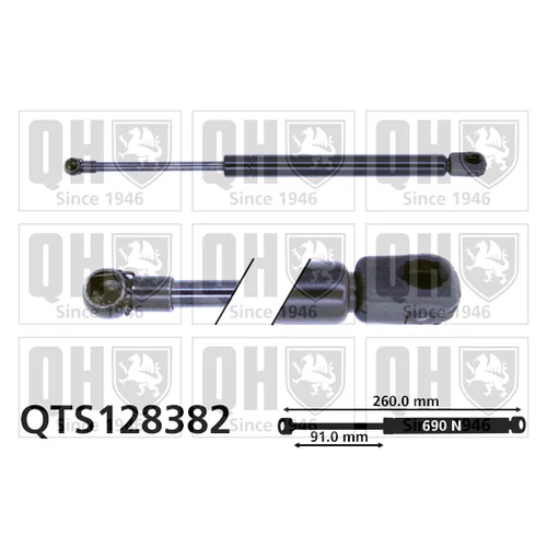 Pneumatická pružina, Batožinový/nákladný priestor QUINTON HAZELL QTS128382