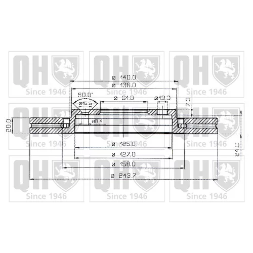 Brzdový kotúč QUINTON HAZELL BDC3553
