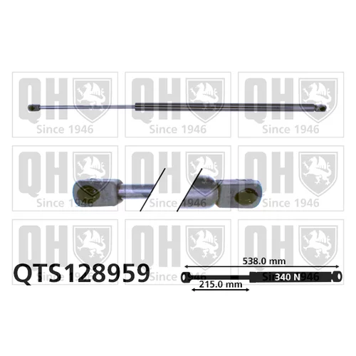 Pneumatická pružina, Batožinový/nákladný priestor QUINTON HAZELL QTS128959