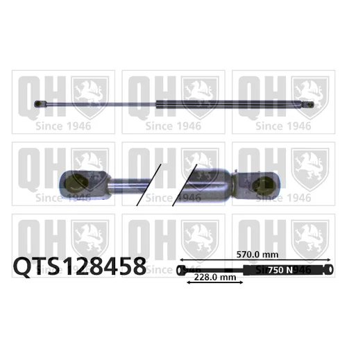 Pneumatická pružina, Batožinový/nákladný priestor QUINTON HAZELL QTS128458
