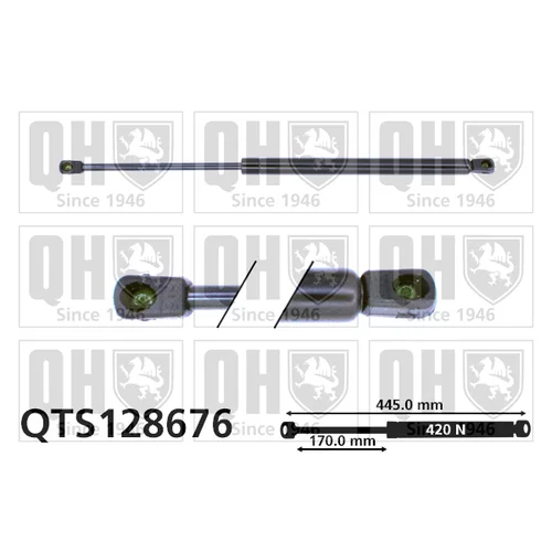 Pneumatická pružina, Batožinový/nákladný priestor QUINTON HAZELL QTS128676