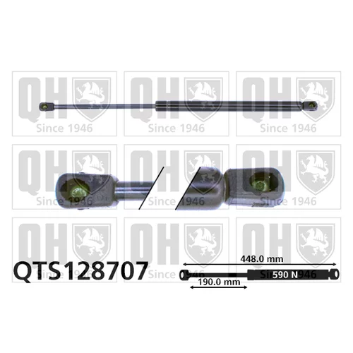 Pneumatická pružina, Batožinový/nákladný priestor QUINTON HAZELL QTS128707