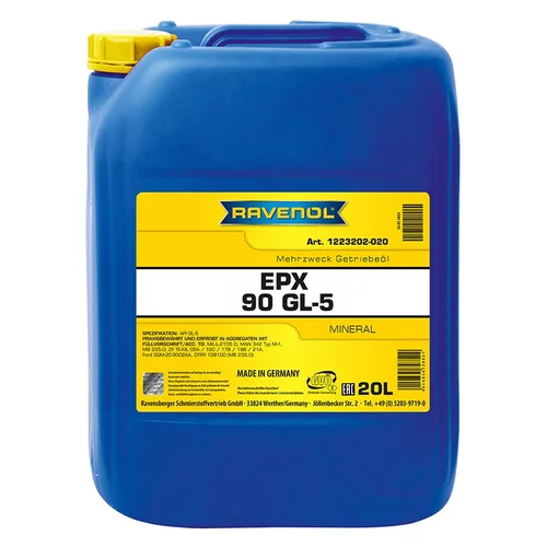 Olej do manuálnej prevodovky RAVENOL EPX SAE 90 GL-5 20L